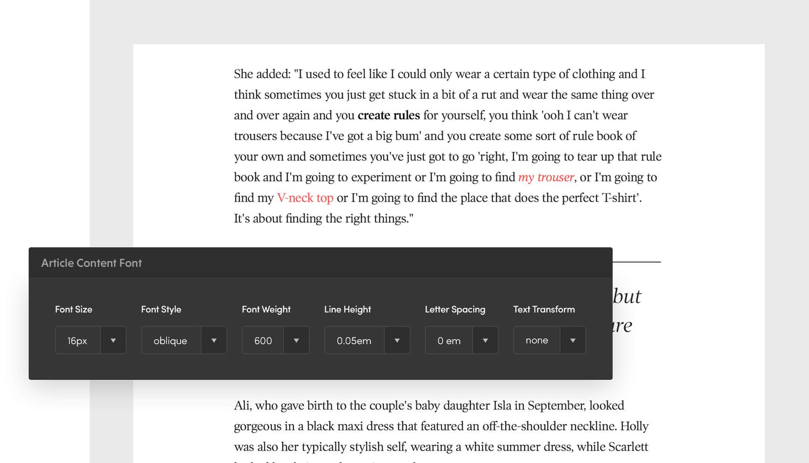 Magazine Theme Typography Featured